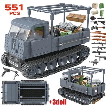 551PCS German Army RSO Armored Truck Compatible WW2 Military Vehicles Figures Soldiers Building Blocks Toys For Children
551PCS German Army RSO Armored Truck Compatible WW2 Military Vehicles Figures Soldiers Building Blocks Toys For Children