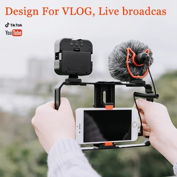VLOG Live Broadcast Design Smartphone Video Rig 3 Shoe Mounts Filmmaking Case Handheld Phone Video Stabilizer Grip Tripod Mount
VLOG Live Broadcast Design Smartphone Video Rig 3 Shoe Mounts Filmmaking Case Handheld Phone Video Stabilizer Grip Tripod Mount