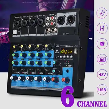 CLAITE 6-Channels DJ Sound Mixing Console Audio Mixer Karaoke Players Bluetooth w/USB MP3 Jack 48V Amplifier Karaoke KTV Match
CLAITE 6-Channels DJ Sound Mixing Console Audio Mixer Karaoke Players Bluetooth w/USB MP3 Jack 48V Amplifier Karaoke KTV Match