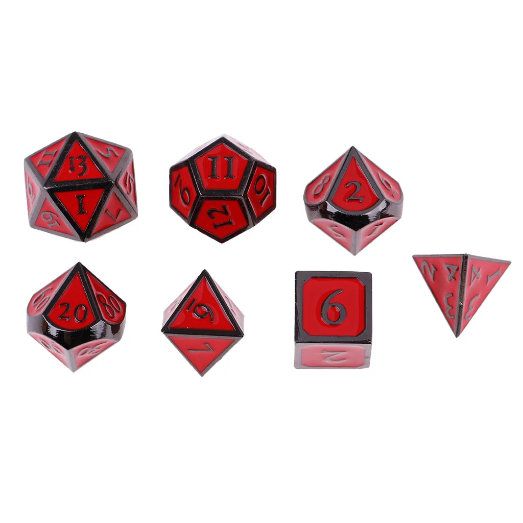 New D&D Dice Board Game set of 7 sided die D4 D6 D8 D10 D12 D20 Red New D&D Dice Board Game set of 7 sided die D4 D6 D8 D10 D12 D20 Red