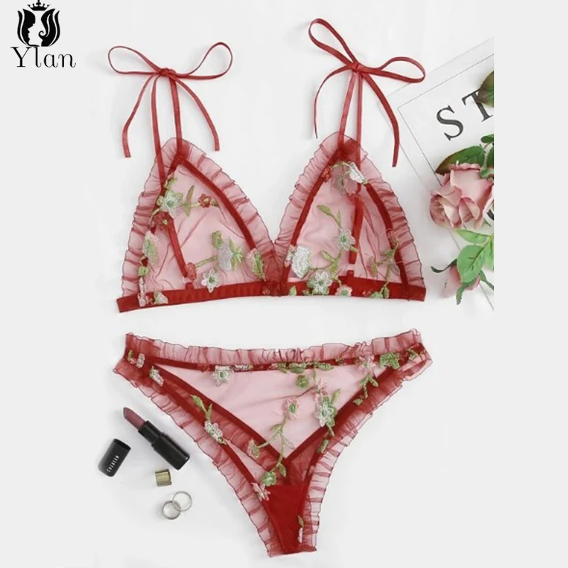 New Women Bra set Embroidered Lingerie set Mesh Transparent Brassiere Three-Point Suit Sexy Lingerie Ruffles Beautiful Underwear
New Women Bra set Embroidered Lingerie set Mesh Transparent Brassiere Three-Point Suit Sexy Lingerie Ruffles Beautiful Underwear
