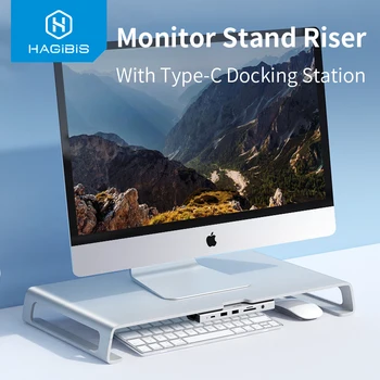 Hagibis Aluminum Monitor Stand Riser Desk Storage Organizer with Type-C docking station 4K HDMI charging for Computer laptops
Hagibis Aluminum Monitor Stand Riser Desk Storage Organizer with Type-C docking station 4K HDMI charging for Computer laptops