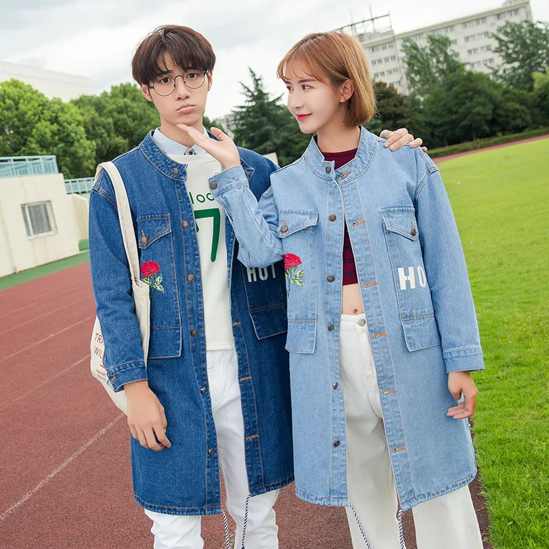 2019 Spring And Autumn Korean-style New Style Jeans Coat Women's Stand Collar Embroidered Letters Cool Medium-length Couples Jea
2019 Spring And Autumn Korean-style New Style Jeans Coat Women's Stand Collar Embroidered Letters Cool Medium-length Couples Jea