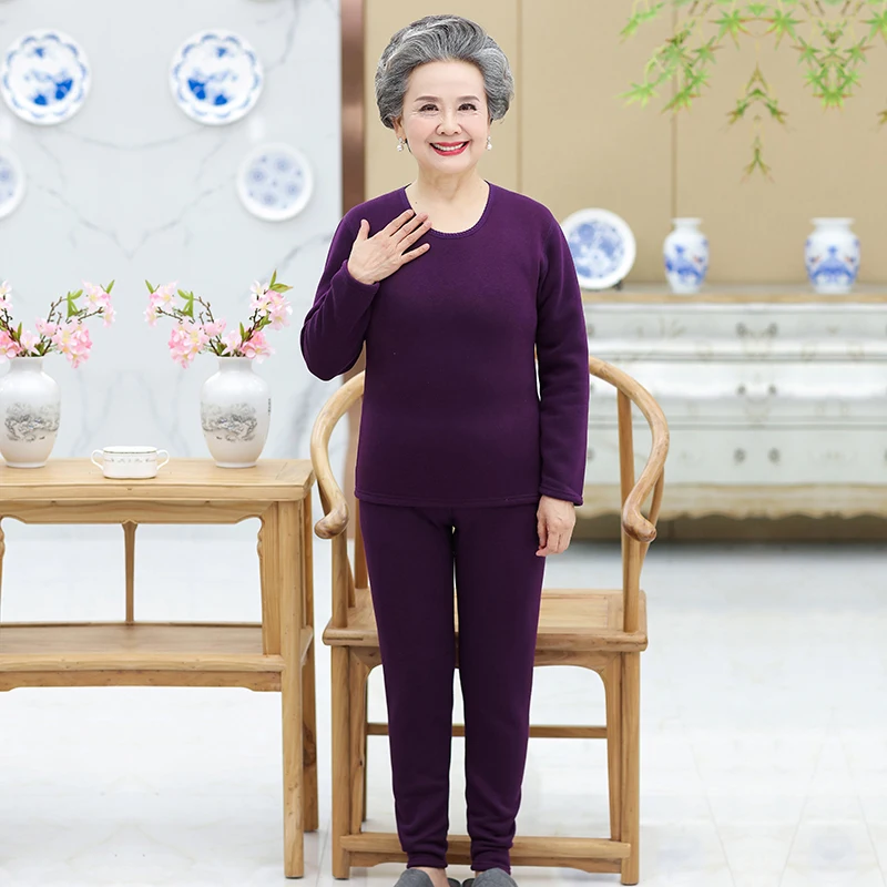 Middle Aged Women Purple Red Thermal Underwear Mother Grandma Warm Soft Two Piece Set Plus Size Twinset Clothing XXXXL XXXL XXL
Middle Aged Women Purple Red Thermal Underwear Mother Grandma Warm Soft Two Piece Set Plus Size Twinset Clothing XXXXL XXXL XXL