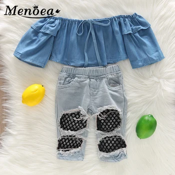 Menoea 1-5Y Baby Girls Clothes Sets Summer Fashion Tops and Fishnet Ripped Denim Pant Jeans Girl Kids Clothes Children Clothing
Menoea 1-5Y Baby Girls Clothes Sets Summer Fashion Tops and Fishnet Ripped Denim Pant Jeans Girl Kids Clothes Children Clothing