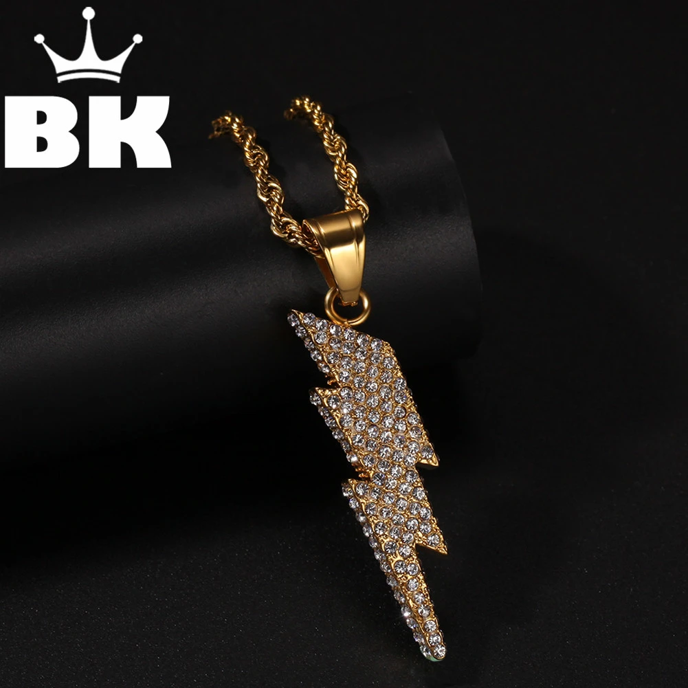 Hip Hop Men Gold Color Full Alloy Lightning Pendants Necklaces Middle East Arab Gift Charm Pendant Iced Out Rhinestone
Hip Hop Men Gold Color Full Alloy Lightning Pendants Necklaces Middle East Arab Gift Charm Pendant Iced Out Rhinestone