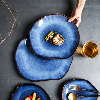 ANTOWALL Japanese Retro Ceramic Dishes Household Irregular Flat Plates Ceramic Tableware Wholesale Dropshipping Food Plates
ANTOWALL Japanese Retro Ceramic Dishes Household Irregular Flat Plates Ceramic Tableware Wholesale Dropshipping Food Plates