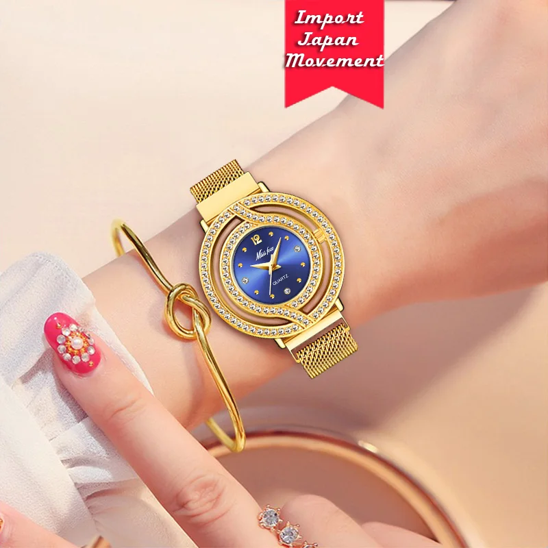 MISSFOX магнитные часы женские роскошные брендовые водонепроницаемые с