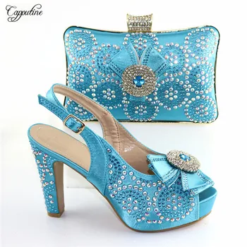 Fashion sky blue high heel pump shoes with evening bag sets perfect matching for lady dress CR167, heel height 11.5cm
Fashion sky blue high heel pump shoes with evening bag sets perfect matching for lady dress CR167, heel height 11.5cm