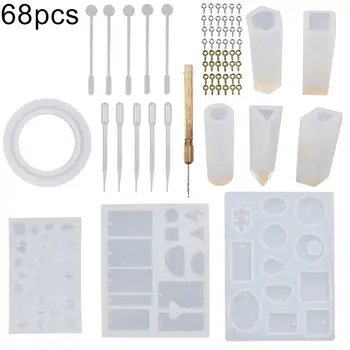 68Pcs/Set Silicone Mold Craft DIY Resin Clay Casting Mould Jewelry Making Tool DIY Clay Epoxy Resin Casting Molds And Tools Set
68Pcs/Set Silicone Mold Craft DIY Resin Clay Casting Mould Jewelry Making Tool DIY Clay Epoxy Resin Casting Molds And Tools Set