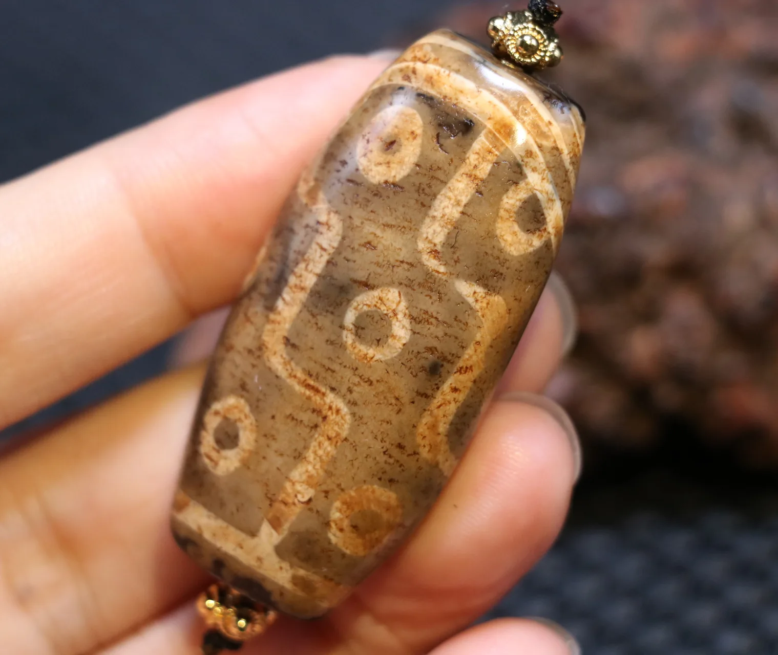 LKbrother Talisman Treasure Ultra Energy Tibetan Old Agate Fold Line 12 Eye Flat Shape dZi Bead Pendant Totem UPD211119K01
LKbrother Talisman Treasure Ultra Energy Tibetan Old Agate Fold Line 12 Eye Flat Shape dZi Bead Pendant Totem UPD211119K01
