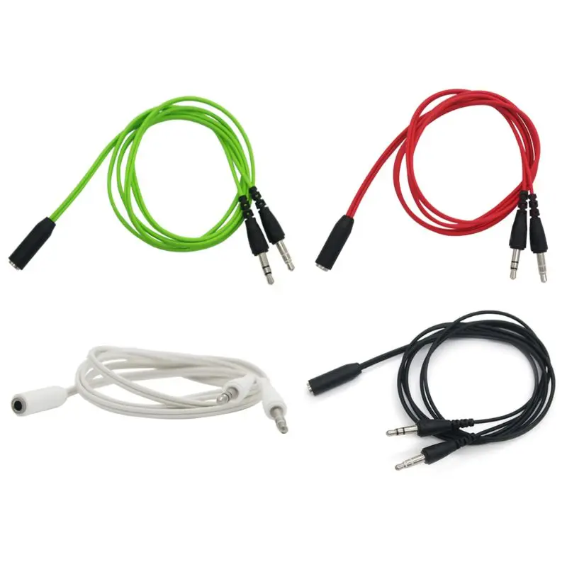 1M 3.5MM Plug Female to 2 Male Splitter Earphone Adapter Cable Wire for PC Computer Smartphones Headset Microphone Use
1M 3.5MM Plug Female to 2 Male Splitter Earphone Adapter Cable Wire for PC Computer Smartphones Headset Microphone Use