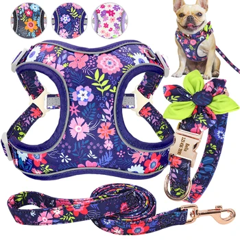 Custom Flower Dog Collar Harness Leash Set Nylon Small Medium Large Dogs Harness Vest Collar Leashes Harness for Puppy Pet
Custom Flower Dog Collar Harness Leash Set Nylon Small Medium Large Dogs Harness Vest Collar Leashes Harness for Puppy Pet