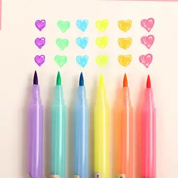 JIANWU 6pcs/set candy color highlighter Brush Pen Colored Marker Pens Set For Calligraphy Drawing Gift kawaii Fluorescent pen
JIANWU 6pcs/set candy color highlighter Brush Pen Colored Marker Pens Set For Calligraphy Drawing Gift kawaii Fluorescent pen