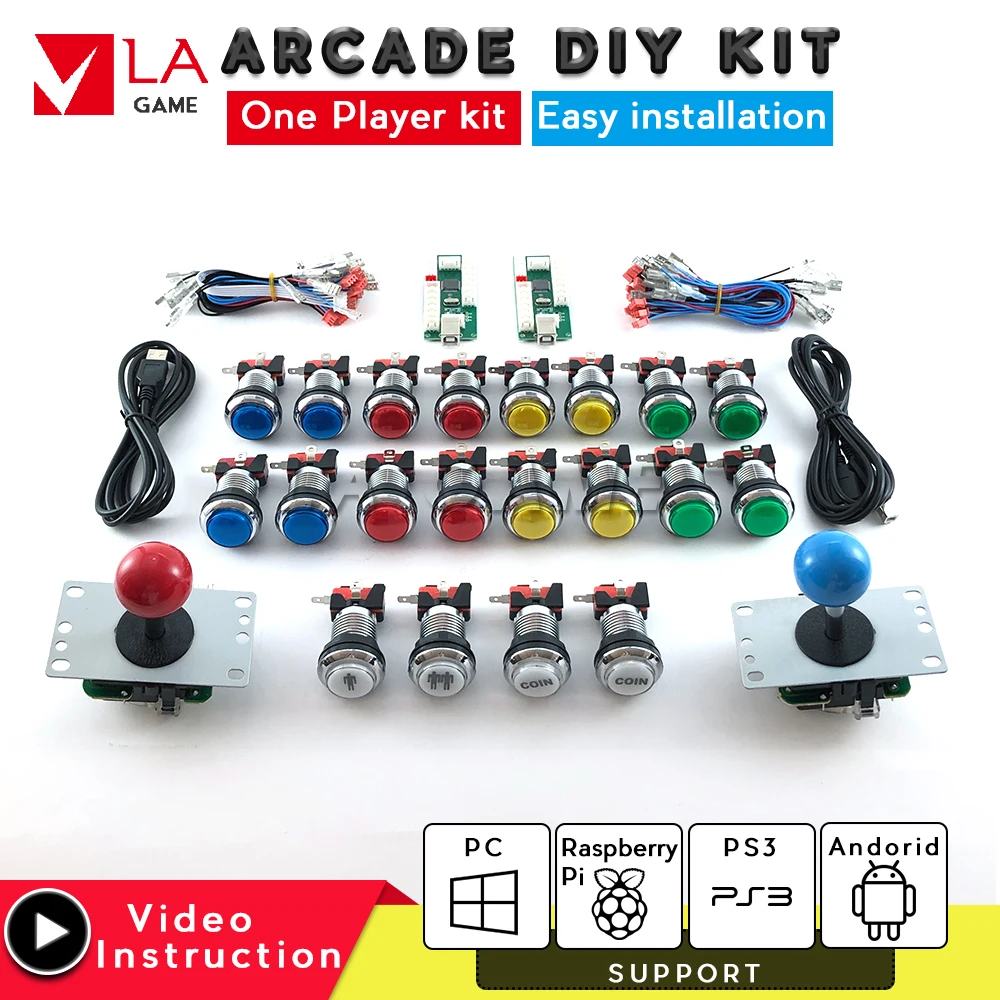 2 player arcade cabinet diy arcade zero delay encoder kit arcade copy sanwa joystick USB to PC Rasberry PI 5V LED push button
2 player arcade cabinet diy arcade zero delay encoder kit arcade copy sanwa joystick USB to PC Rasberry PI 5V LED push button