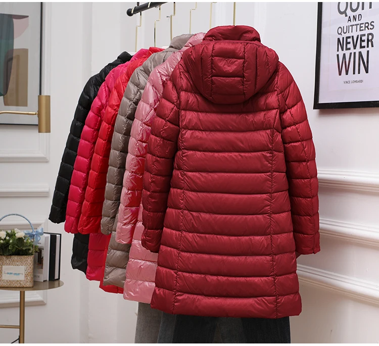0-10℃ Hood Detachable Winter Coat for Women 2024 Female Puffer Down Jacket Portable Ultralight Long Feather Coat Chaqueta Mujer 0-10℃ Hood Detachable Winter Coat for Women 2024 Female Puffer Down Jacket Portable Ultralight Long Feather Coat Chaqueta Mujer