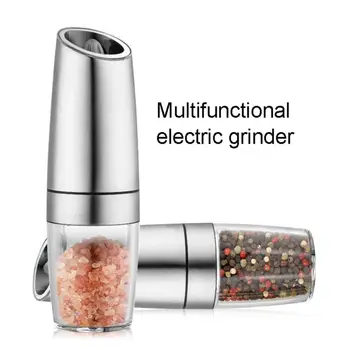 Stainless Steel Pepper Mill Electric Gravity Salt and Pepper Grinder Operated Automatic Grinding Mills 
Stainless Steel Pepper Mill Electric Gravity Salt and Pepper Grinder Operated Automatic Grinding Mills