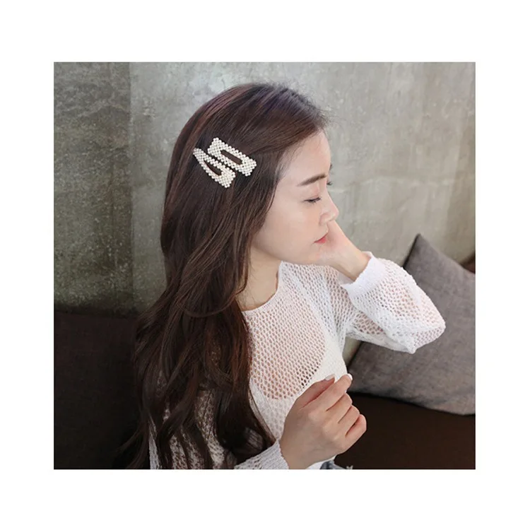 Fashion Women Elegant Pearls Hair Clips Alloy Barrettes Girls Hair Accessories Valentine's Day HairPins Hair Accessories