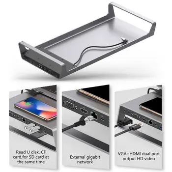 Type-C Multi-function Extension Dock Station Base with USB 3.0 Data Transmission
Type-C Multi-function Extension Dock Station Base with USB 3.0 Data Transmission