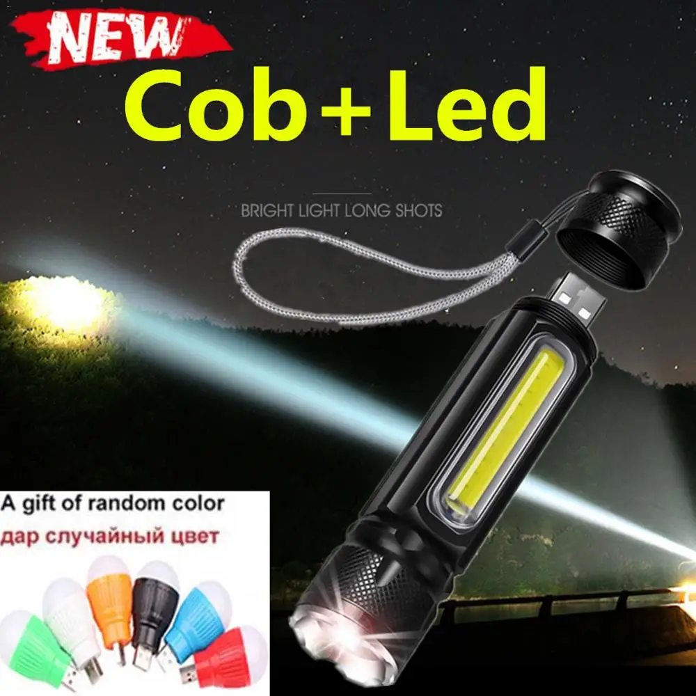 4000LM Powerful LED Flashlight USB Rechargeable with built-in battery torch Side COB Light 4modes linterna tail magnet WorkLight
4000LM Powerful LED Flashlight USB Rechargeable with built-in battery torch Side COB Light 4modes linterna tail magnet WorkLight