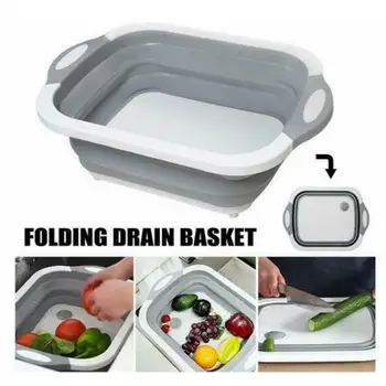 Folding Cutting Board 3 in 1 Dish Tub Kitchen Foldable Folding Sink Drain Basket Chopping Block Washing Basket Kitchen Organizer 
Folding Cutting Board 3 in 1 Dish Tub Kitchen Foldable Folding Sink Drain Basket Chopping Block Washing Basket Kitchen Organizer