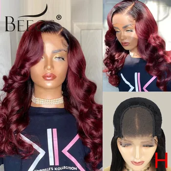 Beeos 180% 4×4 Lace Closure 99j Ombre Burgundy Color Body Wave Wig Brazilian Remy Human Hair Wigs Pre Plucked Bleached Knots 
Beeos 180% 4×4 Lace Closure 99j Ombre Burgundy Color Body Wave Wig Brazilian Remy Human Hair Wigs Pre Plucked Bleached Knots