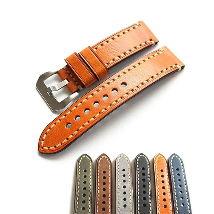 Fit PAM111 18 19 20/21/22/23/24/26MM Crazy Horse Leather Strap Calfskin Wild Strap Men's Universal Replacement Leather Strap 
Fit PAM111 18 19 20/21/22/23/24/26MM Crazy Horse Leather Strap Calfskin Wild Strap Men's Universal Replacement Leather Strap