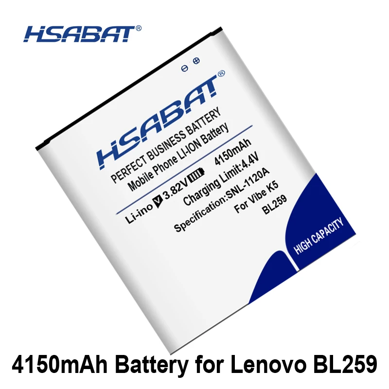 

HSABAT 4150mAh BL259 Battery For Lenovo vibe k5 plus K32C30 K32C36 battery Lemon 3 3S Vibe K5 A6020a40 A6020 A40 A 6020a40