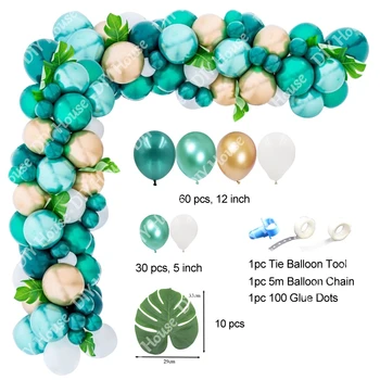 

100pcs Jungle Party Balloons Garland Arch Kit Palm Leaf DIY Children Birthday Gift Baby Shower Sumner Colorful Wedding Supplies