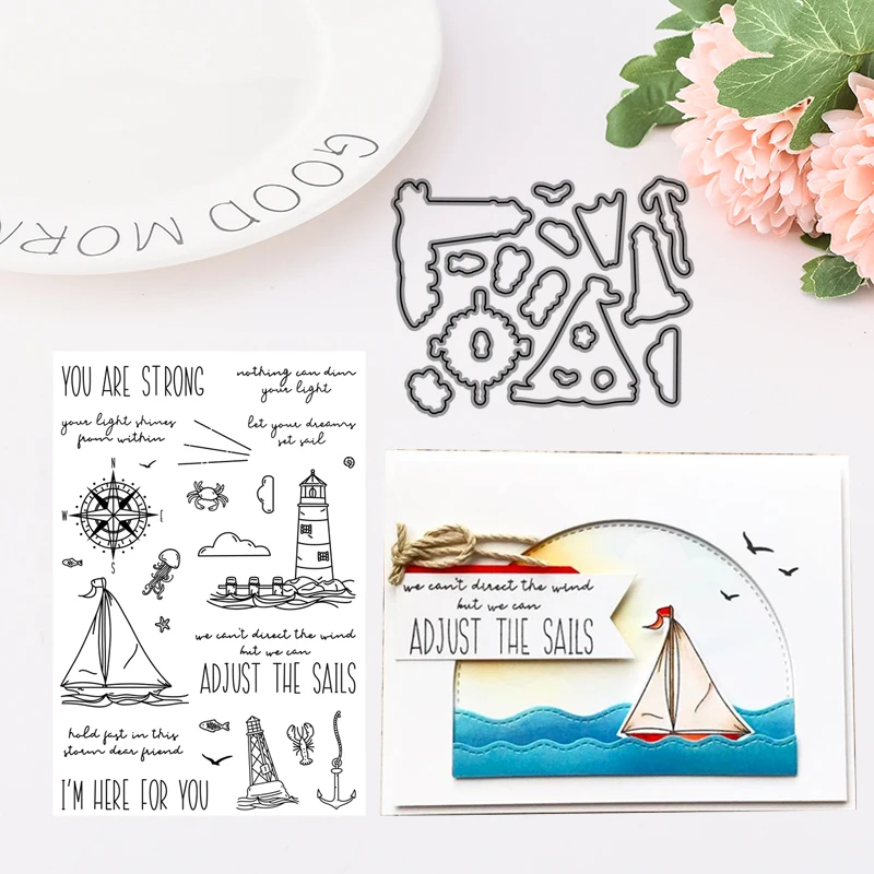 

CH AD Just The Sails Stamps and Cutting Dies Metal Cutting Dies and stamps DIY Scrapbooking Card Stencil Paper Craft Handmade