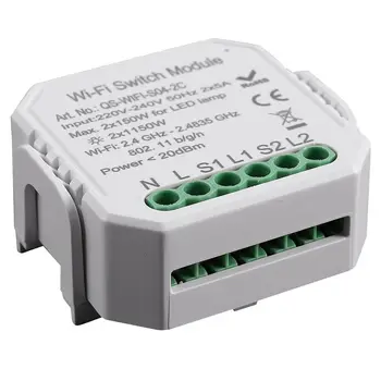 Wifi Smart Light Switch Diy Breaker Module Smart Life/Tuya App Remote Control,Working with for Alexa Echo Google Home 2 Gang 2 W
Wifi Smart Light Switch Diy Breaker Module Smart Life/Tuya App Remote Control,Working with for Alexa Echo Google Home 2 Gang 2 W