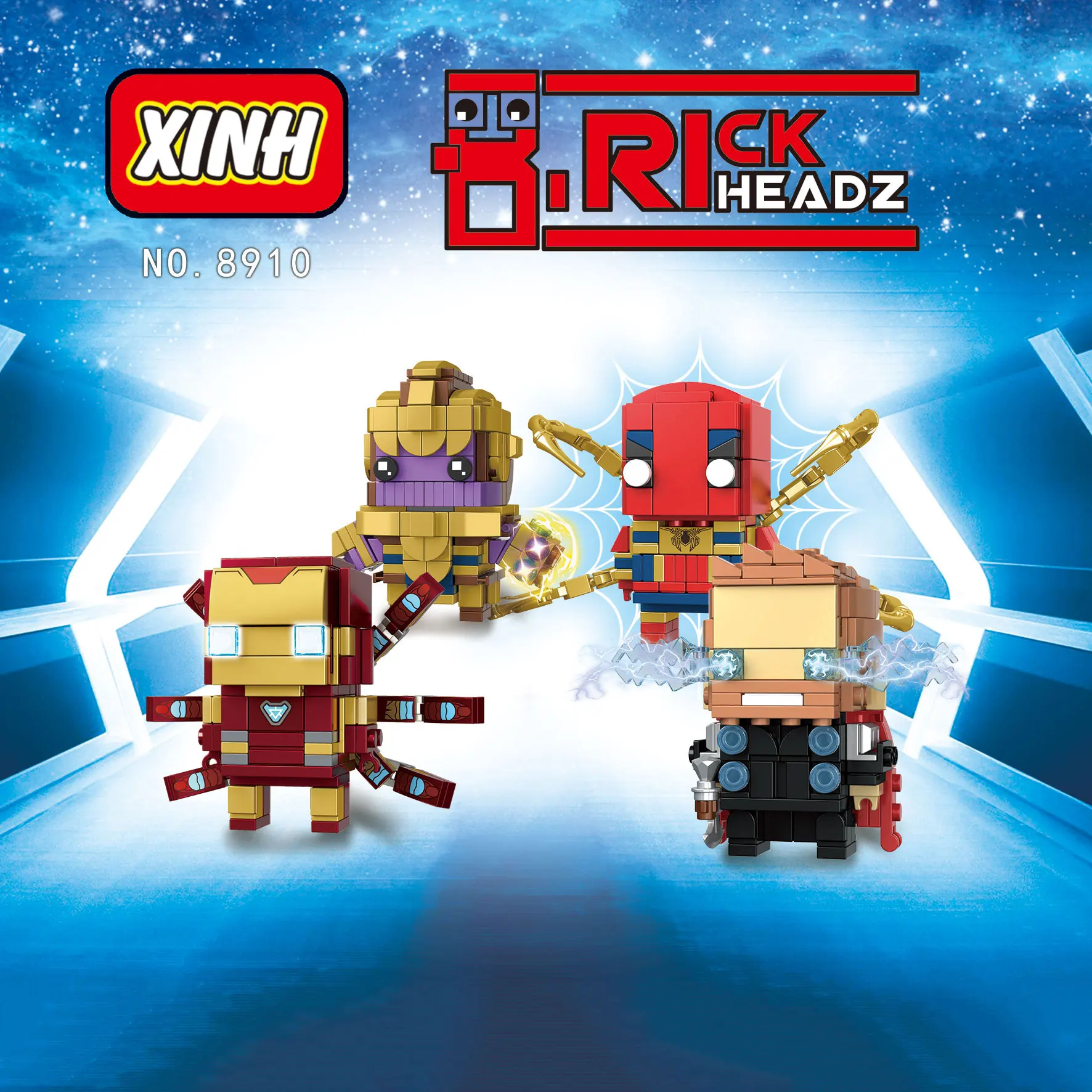 2019 new arrive super hero Thor Ironman mk85 Thanos Spiderman brickheadz Building Blocks toys for Christmas children gifts 
2019 new arrive super hero Thor Ironman mk85 Thanos Spiderman brickheadz Building Blocks toys for Christmas children gifts