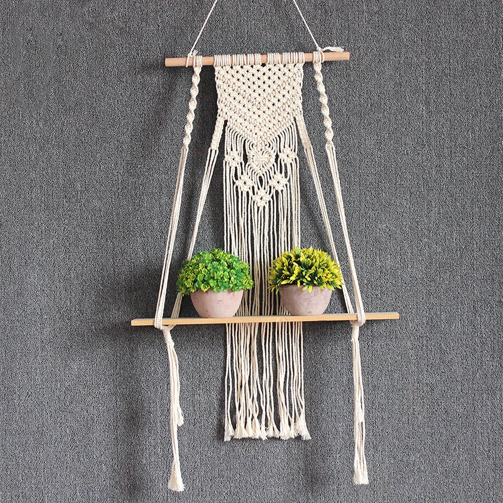 Wall Hanging Shelf Single Tier Floating Hanging Shelf Organizer Home Decoration Bohemian Art Decor macrame wall hanging Decor
Wall Hanging Shelf Single Tier Floating Hanging Shelf Organizer Home Decoration Bohemian Art Decor macrame wall hanging Decor