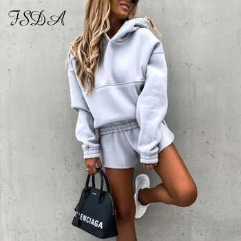 FSDA Two Piece Set Sport Long Sleeve Cropped Hoodies Top And Shorts Casual Women Set Autumn Winter Streetwear Tracksuits Gray
FSDA Two Piece Set Sport Long Sleeve Cropped Hoodies Top And Shorts Casual Women Set Autumn Winter Streetwear Tracksuits Gray