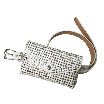 Fashion Rivets Waist Pack Designer Fanny Pack Small Women Waist Bag Phone Pouch Punk Belt Bag Purse(White)
Fashion Rivets Waist Pack Designer Fanny Pack Small Women Waist Bag Phone Pouch Punk Belt Bag Purse(White)