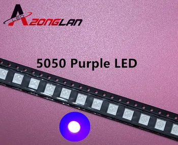 200pcs/LOT Ultra Bright 5050 LED SMD Purple UV Chip Surface Mount 20mA Light-Emitting Diode LED SMT Bead Lamp Light DIY Practice 
200pcs/LOT Ultra Bright 5050 LED SMD Purple UV Chip Surface Mount 20mA Light-Emitting Diode LED SMT Bead Lamp Light DIY Practice