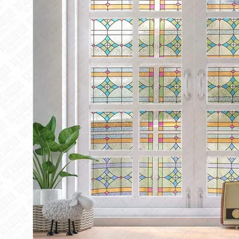 45*100 Cm Decorative Window Film Stained Glass Stickers Removable Window Sticker Solar Window Cover Static Glass Adhesive Film
45*100 Cm Decorative Window Film Stained Glass Stickers Removable Window Sticker Solar Window Cover Static Glass Adhesive Film