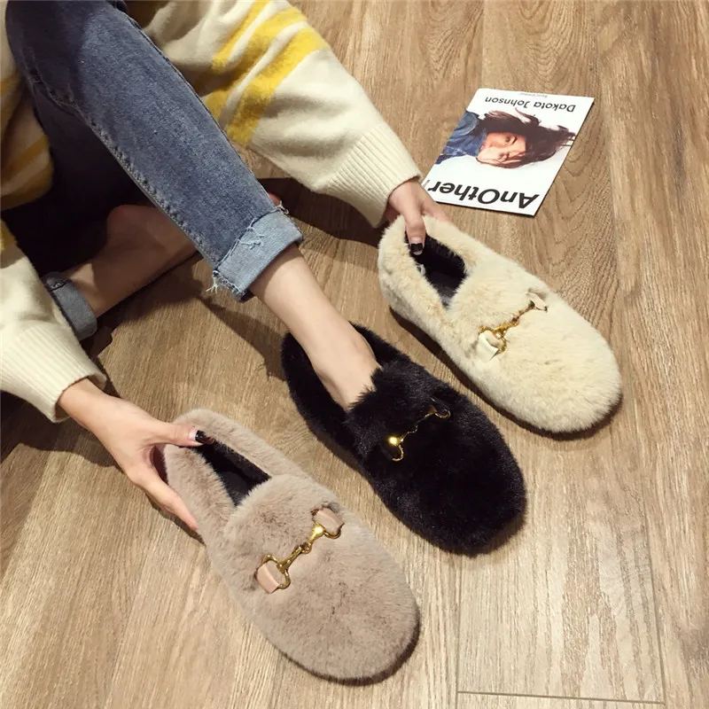 Online Celebrity Celebrity Style Fluffy Shoes 2019 Winter New Style jin shu ma Title Buckle round Flat Mink Hair Woolen Cotton S
Online Celebrity Celebrity Style Fluffy Shoes 2019 Winter New Style jin shu ma Title Buckle round Flat Mink Hair Woolen Cotton S