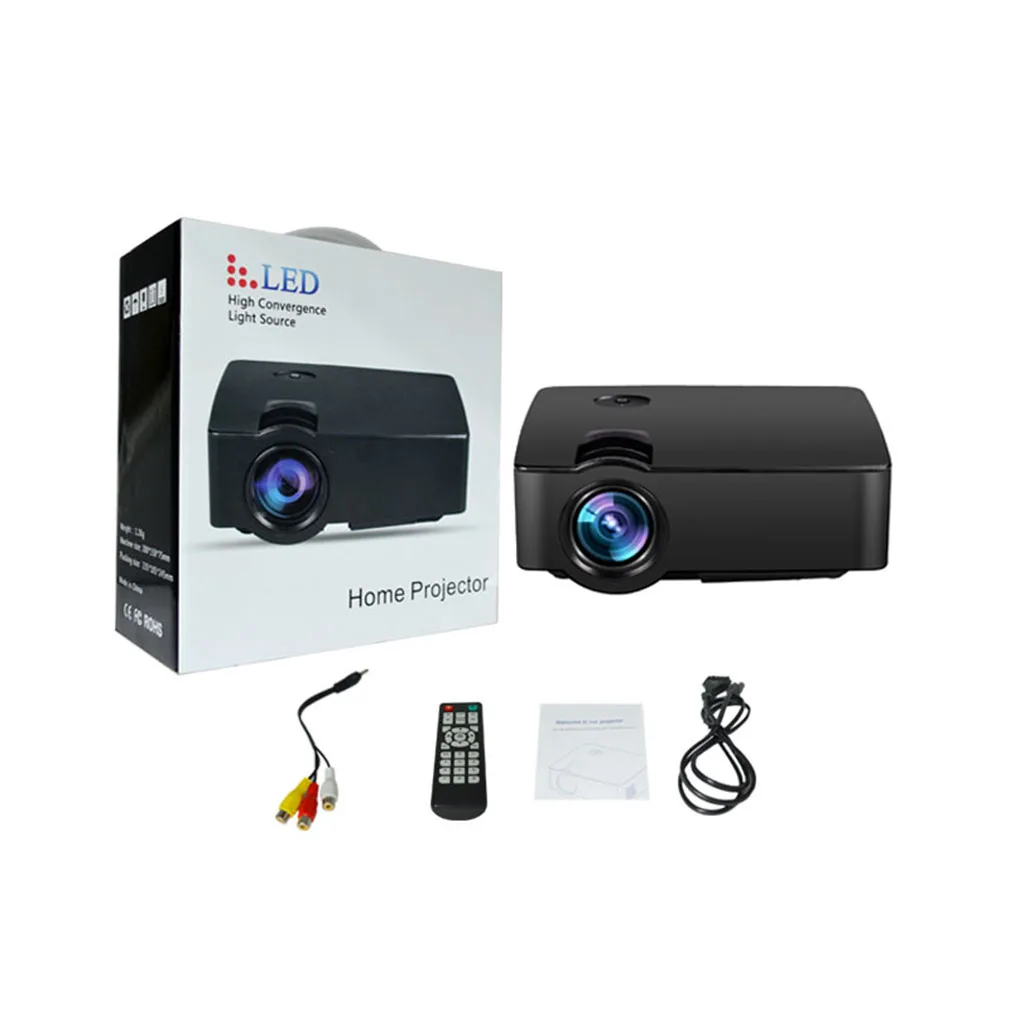 

Mini Home Multimedia Cinema LED HD Technology Projector LCD Technology Support AV VGA USB Home Theater Video E08