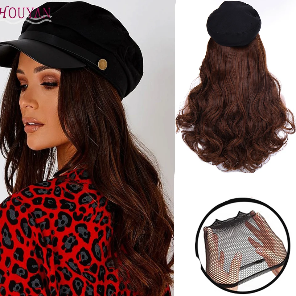 HPUYAN Women's Fashion Seamless Stitching Wig Navy Cap Wavy Synthetic Wig Straight and Hat Connection Adjustable
HPUYAN Women's Fashion Seamless Stitching Wig Navy Cap Wavy Synthetic Wig Straight and Hat Connection Adjustable