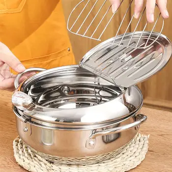 Japanese Household Frying Pan High Quality Stainless Steel Pan With Thermometer Cooking Tool Kitchen Accessories 
Japanese Household Frying Pan High Quality Stainless Steel Pan With Thermometer Cooking Tool Kitchen Accessories