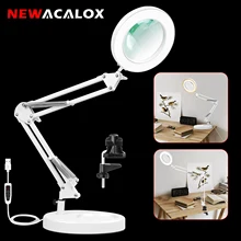 NEWACALOX 5X Illuminated Magnifier USB 3 Colors LED Magnifying Glass for Soldering Iron Repair/Table Lamp/Skincare Beauty Tool
NEWACALOX 5X Illuminated Magnifier USB 3 Colors LED Magnifying Glass for Soldering Iron Repair/Table Lamp/Skincare Beauty Tool
