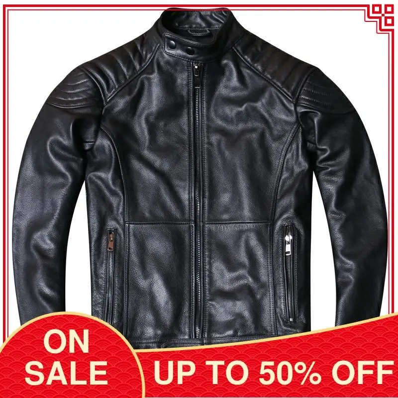 2020 Black Biker Style Genuine Leather Jacket Men Plus Size 4XL Real Natural Cowhide Autumn Slim Fit Motorcycle Coat
2020 Black Biker Style Genuine Leather Jacket Men Plus Size 4XL Real Natural Cowhide Autumn Slim Fit Motorcycle Coat