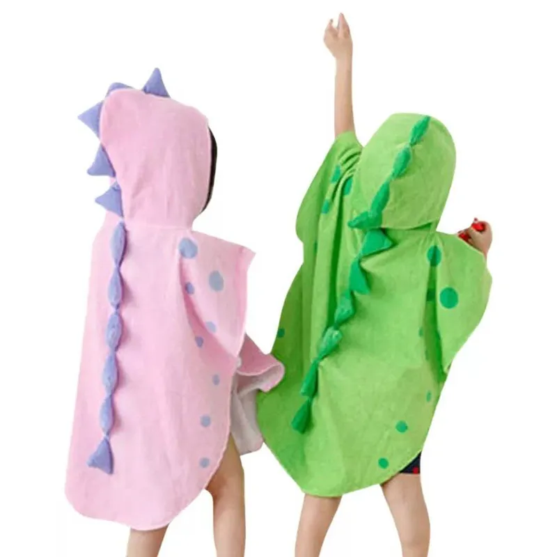

Модные хлопковые детские Банные халаты с капюшоном и мультяшным принтом, детский пуловер с динозавром, банный халат, пижама для мальчиков и девочек, одежда для сна 37 цветов на выбор
