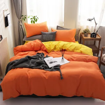 Solid Color Double Bed 4Pcs Set Quilt Cover Bed Sheet Pillow Cover Soft Simple and Comfortable Home Textile Bedding
Solid Color Double Bed 4Pcs Set Quilt Cover Bed Sheet Pillow Cover Soft Simple and Comfortable Home Textile Bedding