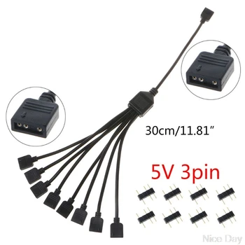 5V3Pin Interface Transfer Extension Cable RGB Splitter for A-SUS MSI Motherboard My19 20 Dropship