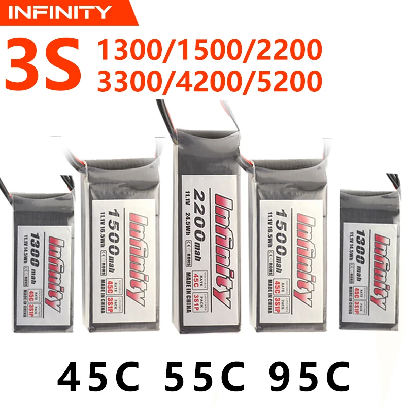 Литиевая батарея Infinity 3S LiPo 1300/1500/1500/2200/3300/4200/5200 мАч 45C 55C 95C SY60 XT60 T разъем для FPV