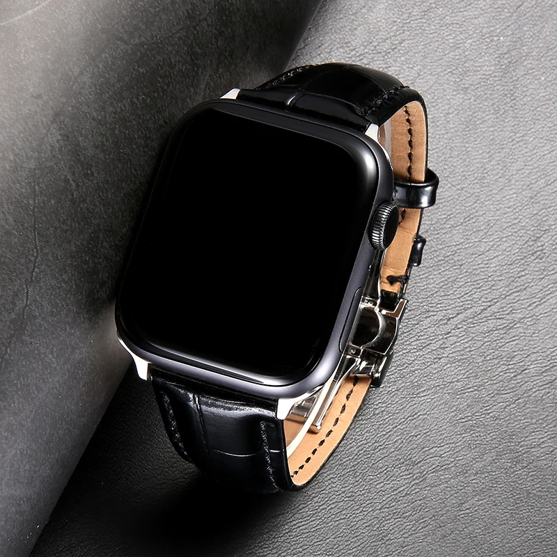 Genuine Leather strap For Apple watch band 44 mm 40mm iWatch band 42mm 38mm Crocodile bracelet correa for Apple watch 5 4 3 6 Genuine Leather strap For Apple watch band 44 mm 40mm iWatch band 42mm 38mm Crocodile bracelet correa for Apple watch 5 4 3 6