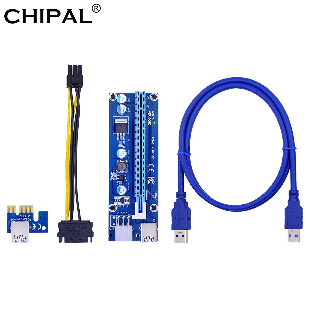 Райзер-карта CHIPAL VER006C PCI-E 006C PCI Express 1 м 0 6 кабель USB 3 шт. | Компьютеры и офис