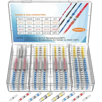 300P Waterproof Heat Shrink Butt Terminals Solder Seal Sleeve Wire Connector Crimp Connector Assortment Electrical Terminals Kit
300P Waterproof Heat Shrink Butt Terminals Solder Seal Sleeve Wire Connector Crimp Connector Assortment Electrical Terminals Kit